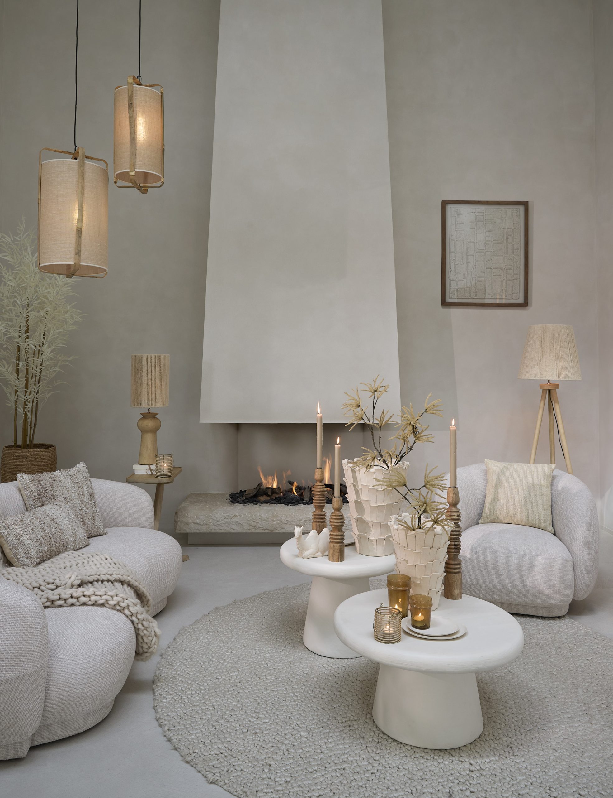 Light & Living Salontafel Ø70x38 cm KULONA crème