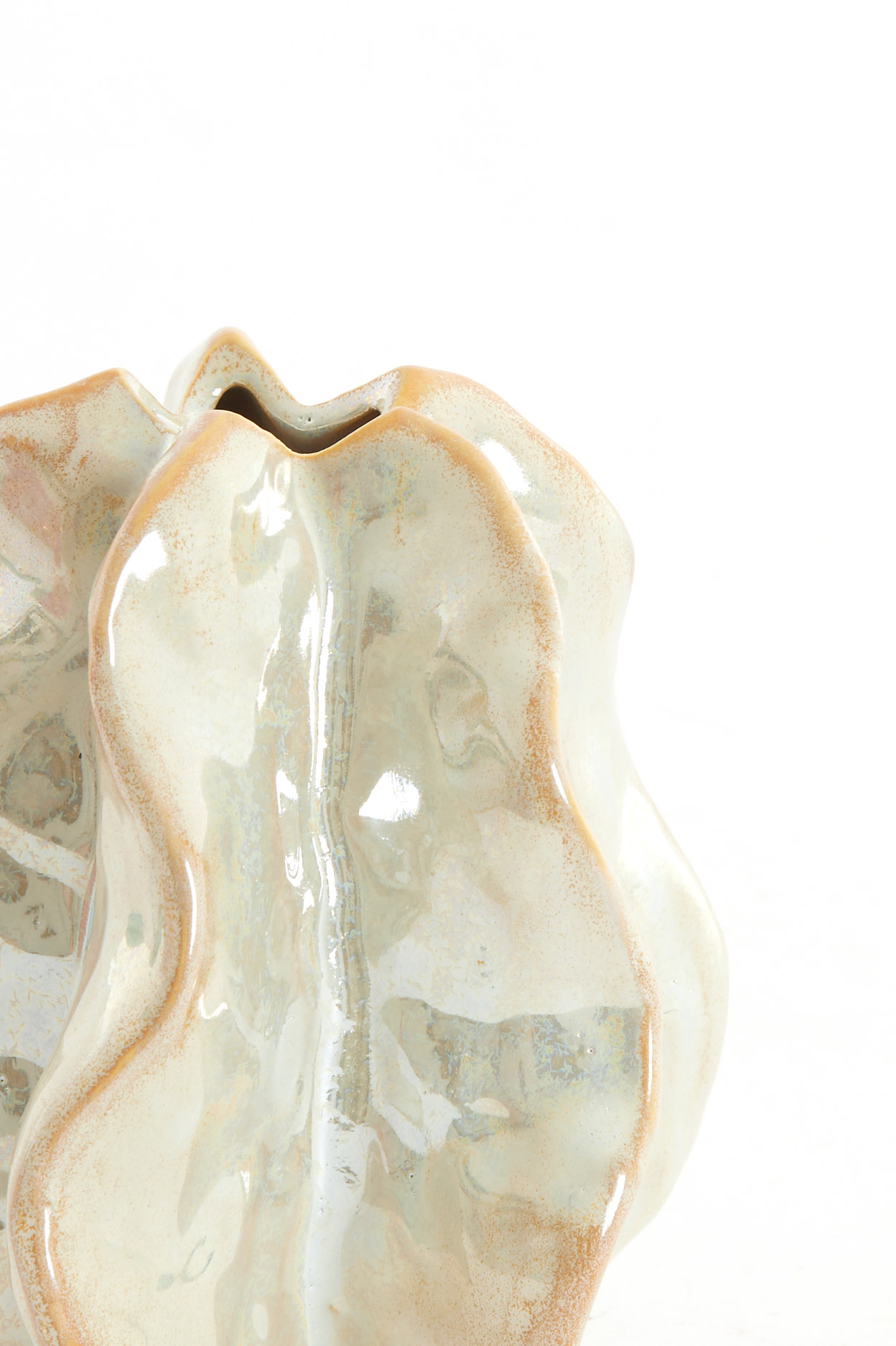 Light & Living Vaas deco 10,5x9,5x11,5 cm IDRIJA keramiek zand