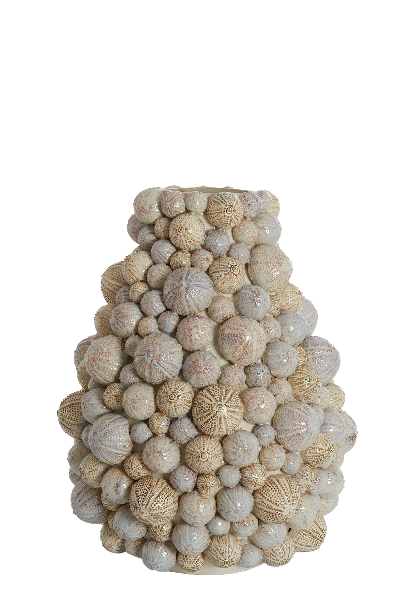 Light & Living Vaas deco Ø40x49 cm SEA URCHIN keramiek crème-zand