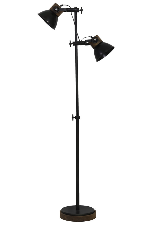 Light & Living Vloerlamp 2L 40x30x165 cm JODY zwart zink+hout bruin