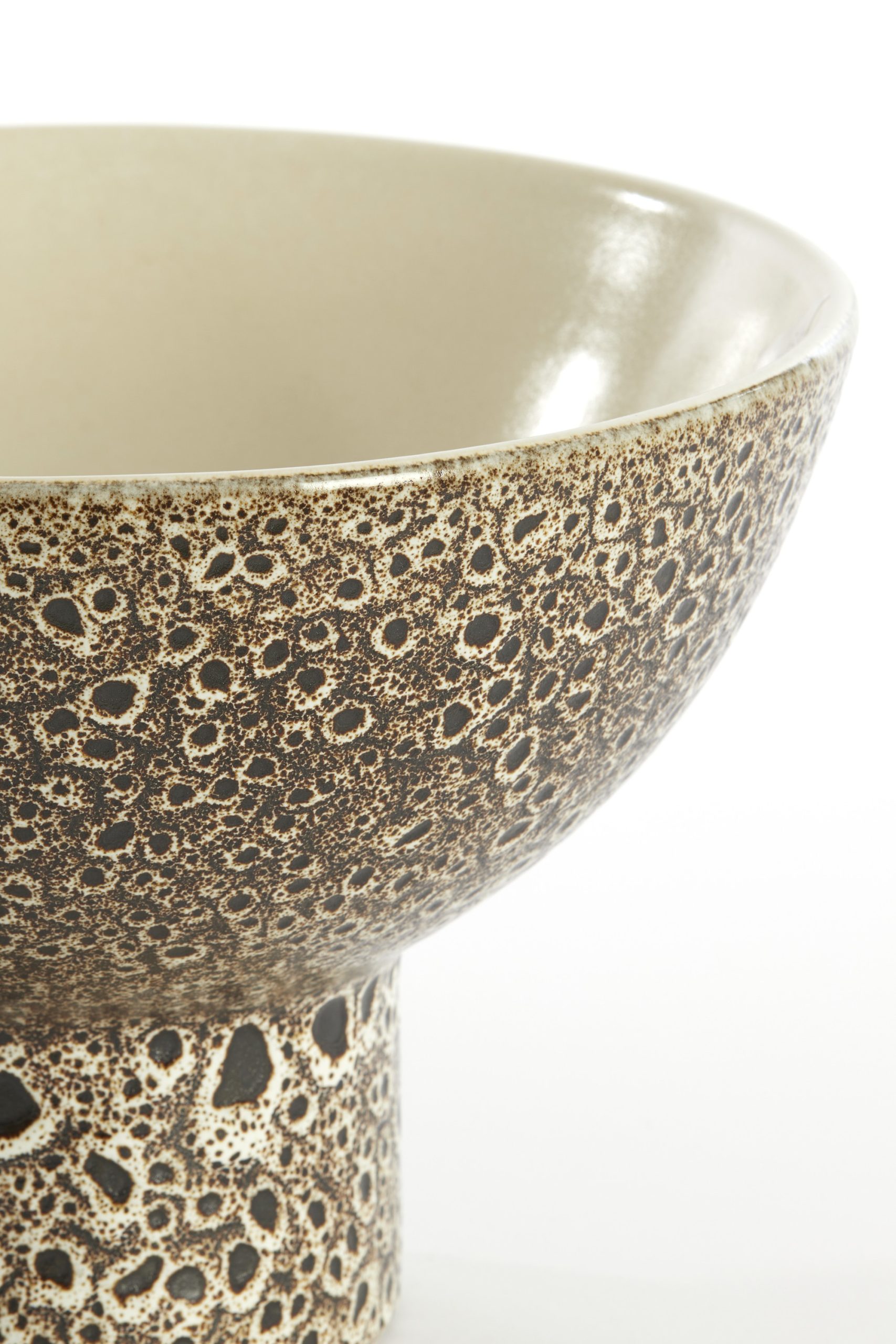 Light & Living Schaal op voet Ø31,5x21 cm KAVALA keramiek crème+zwart