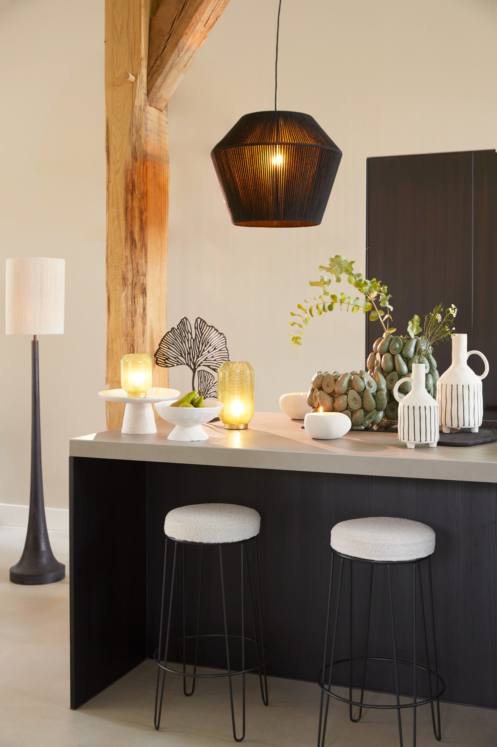 Light & Living Vloerlamp Ø25x135 cm JOVANY hout mat zwart