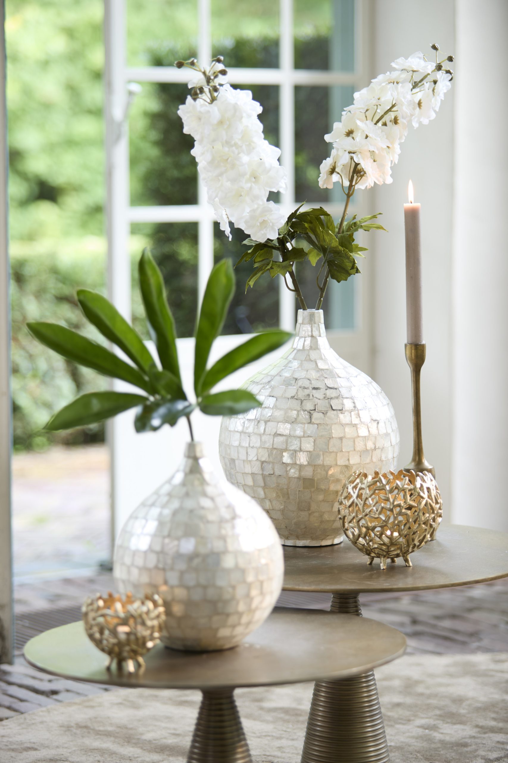 Light & Living Vaas deco Ø28x35 cm ELORZA crème