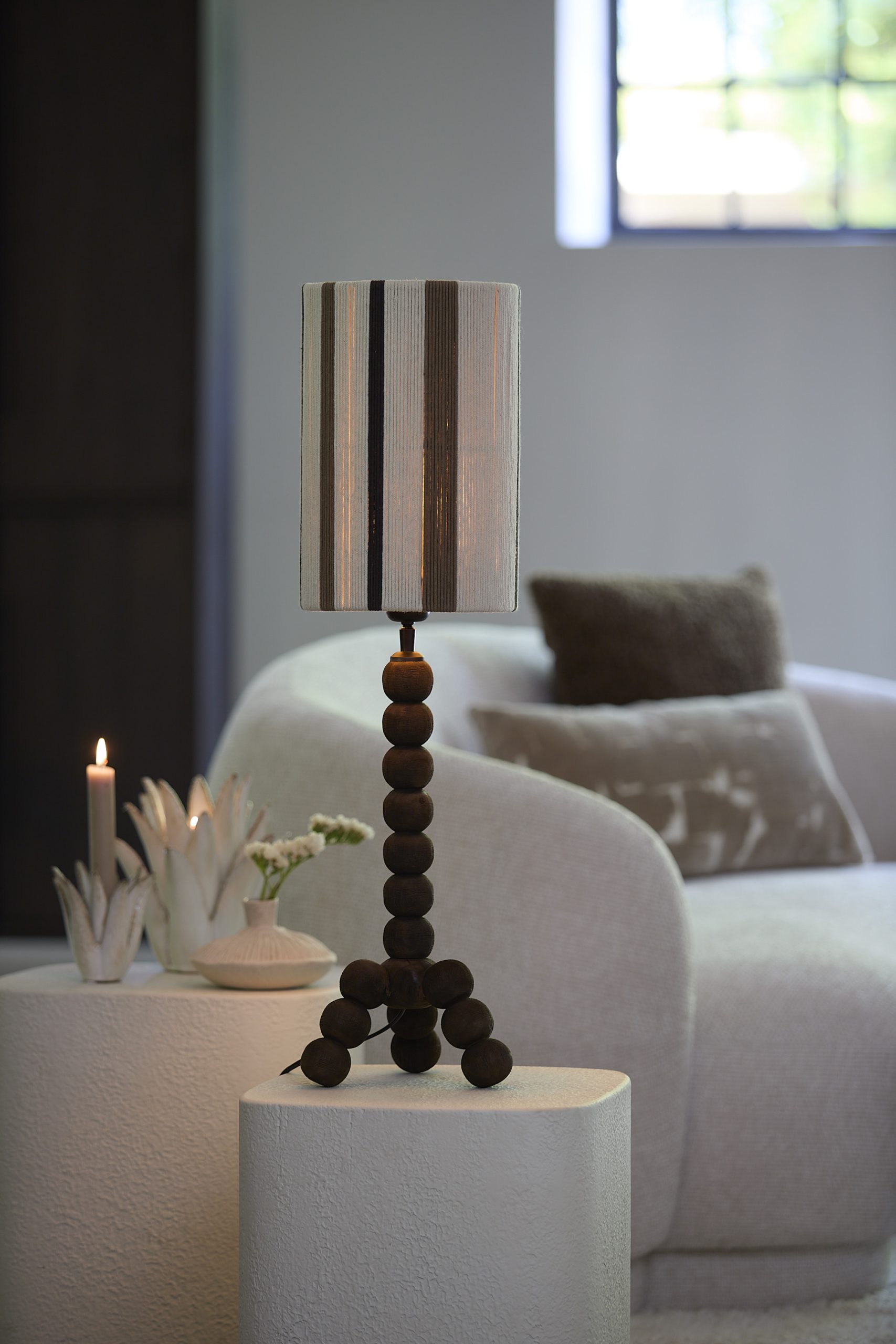 Light & Living Kap cilinder 20-20-30 cm MEDAN crème+bruin+donker bruin