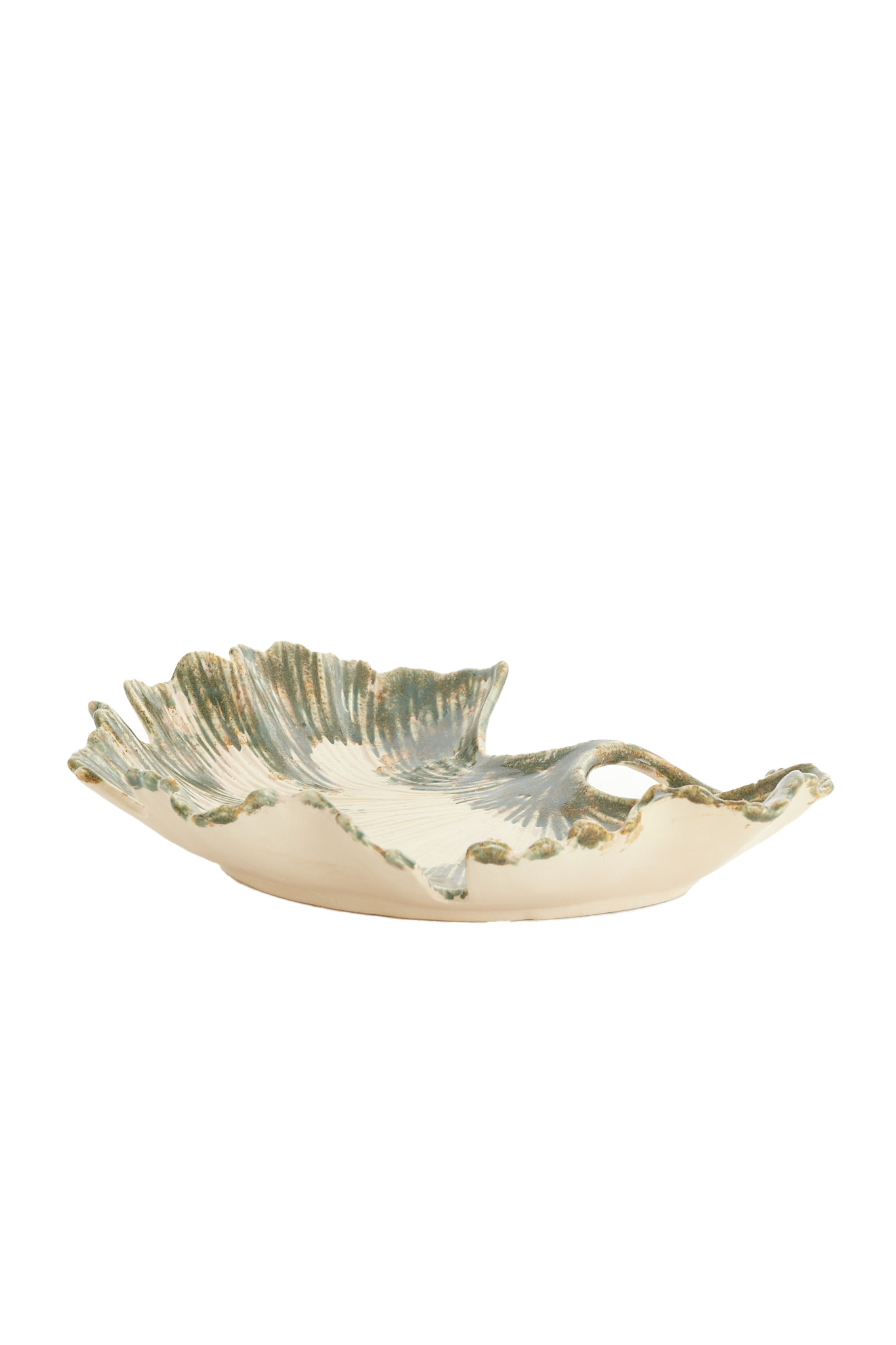 Light & Living Schaal 37x35x6,5 cm REDIU keramiek crème+olijf groen