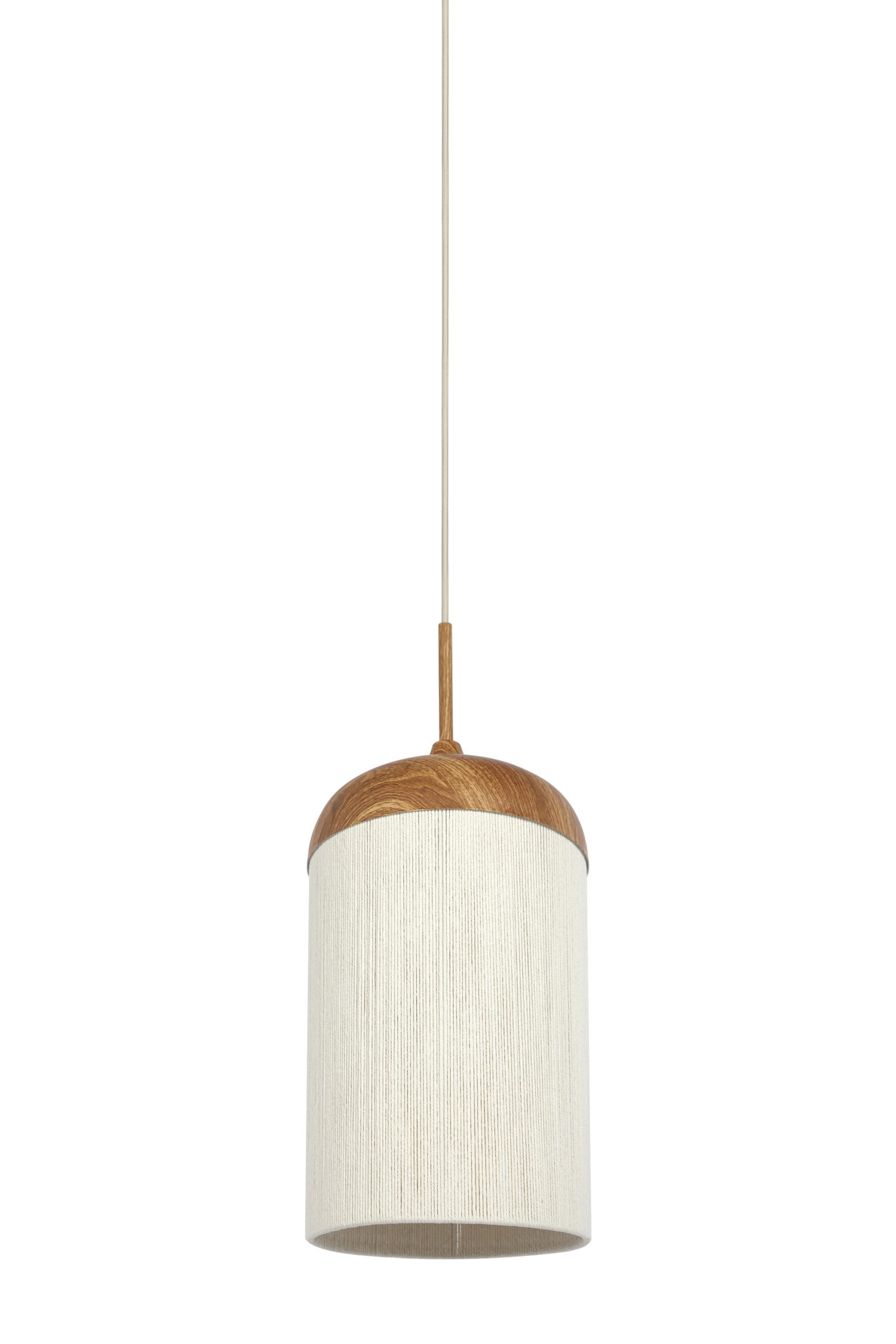 Light & Living Hanglamp Ø27,5x52 cm DANIA hout print naturel+touw crème