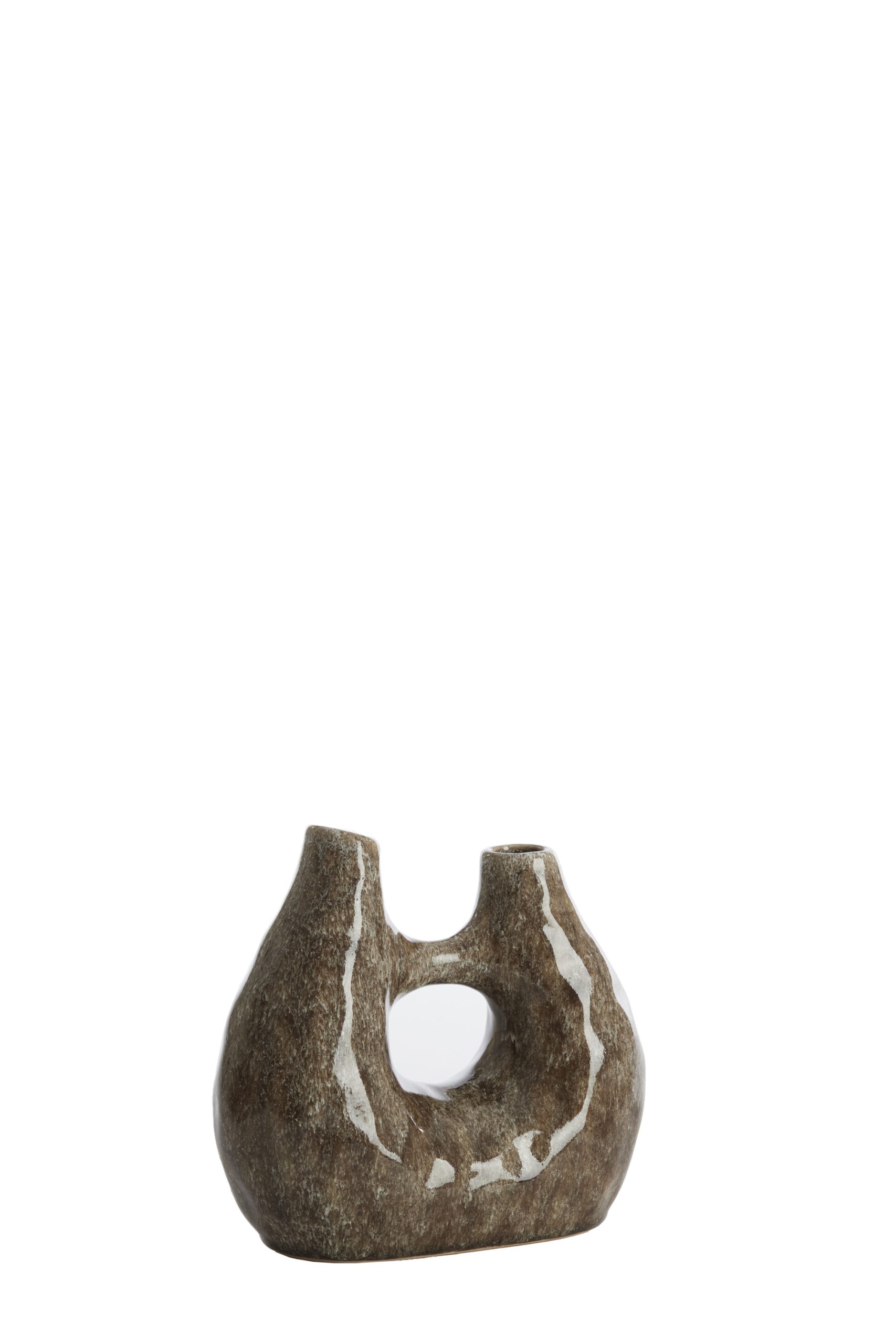 Light & Living Vaas deco 24,5x11x21,5 cm KATHA keramiek glans bruin