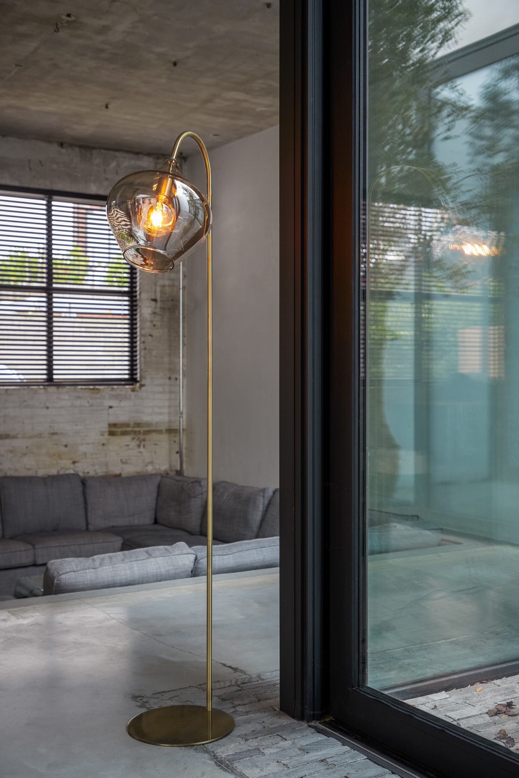 Light & Living Vloerlamp 45x28x160 cm RAKEL antiek brons+smoke