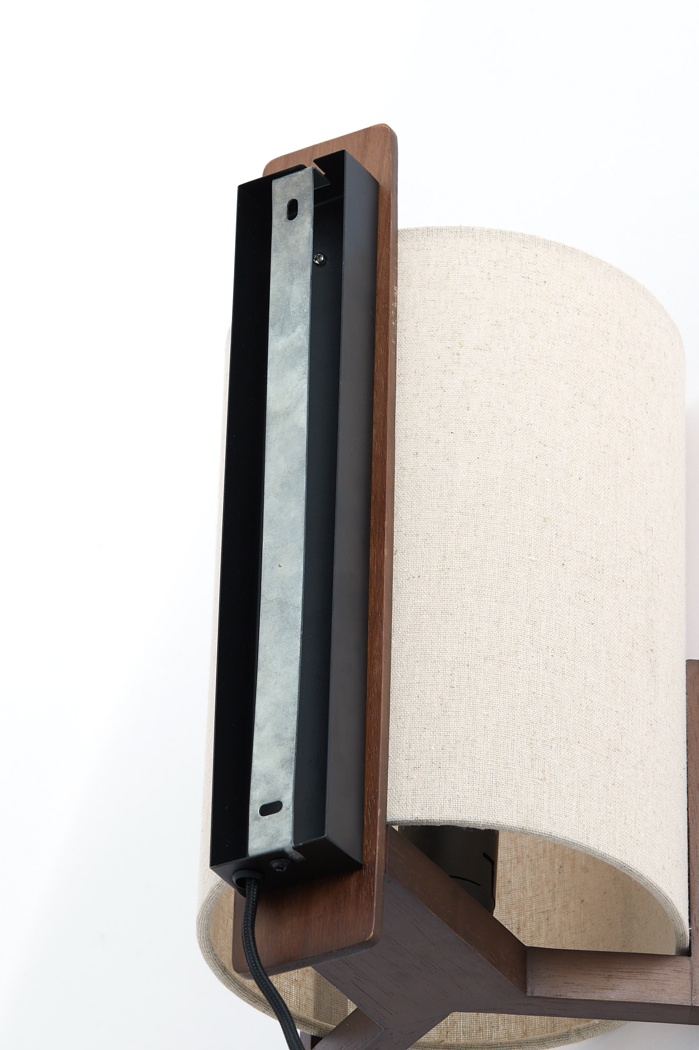 Light & Living Wandlamp 22x18x36 cm LITTO donker bruin+linnen naturel
