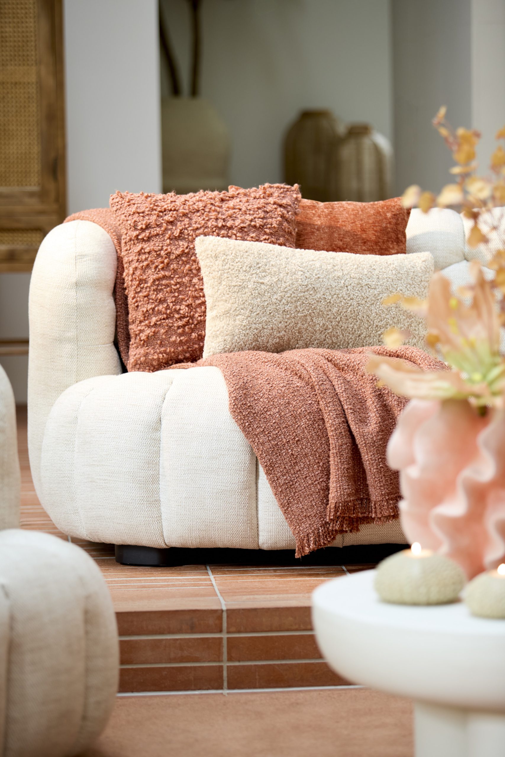 Light & Living Kussen 60x30 cm LINA beige