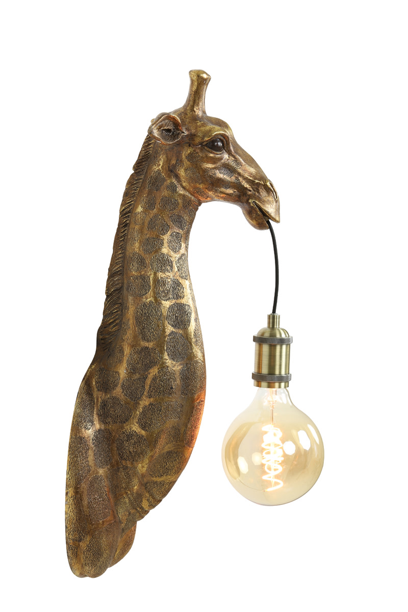 Light & Living Wandlamp 20,5x19x61 cm GIRAFFE antiek brons