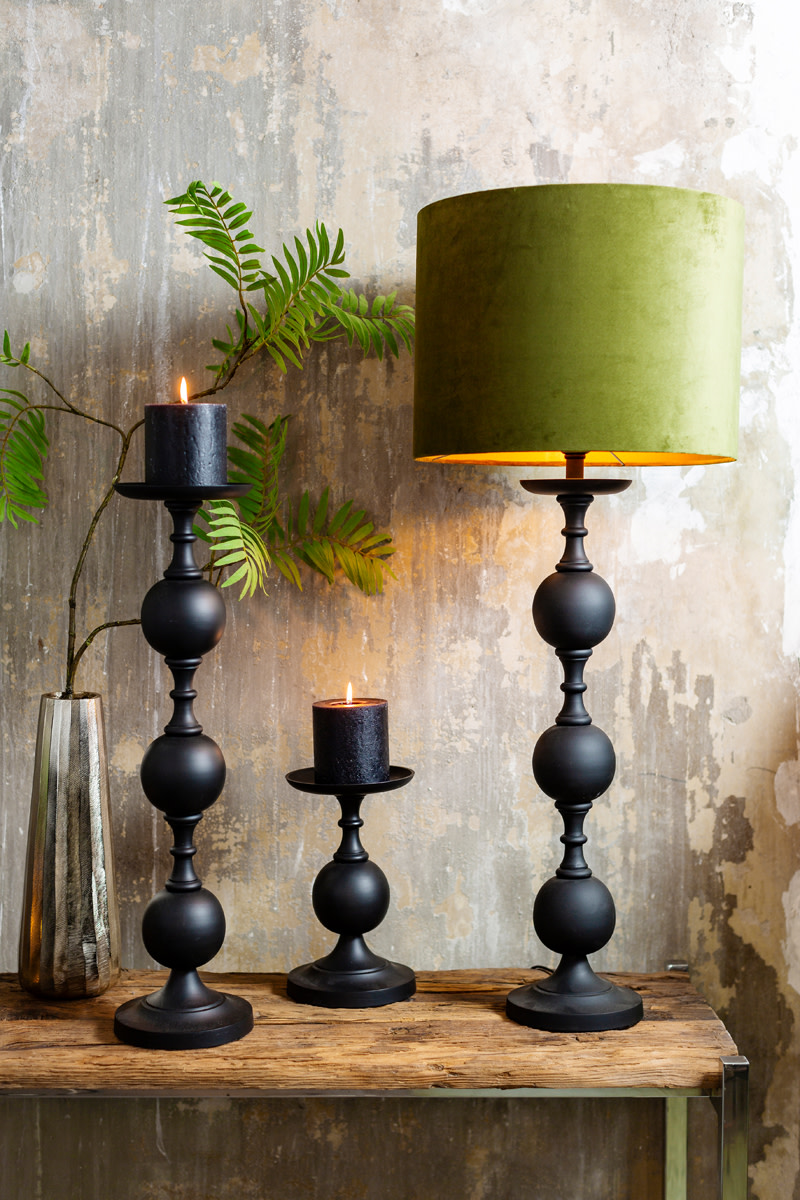 Light & Living Kap cilinder 30-30-21 cm VELOURS olijf groen