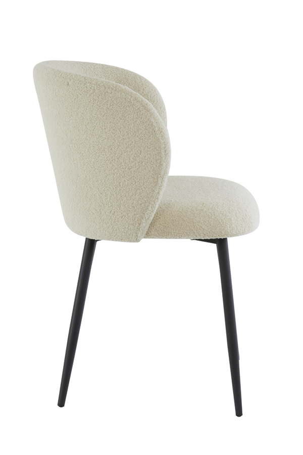 Light & Living Eetkamerstoel 56x55x79 cm ELYNA teddy licht beige-mat zwart