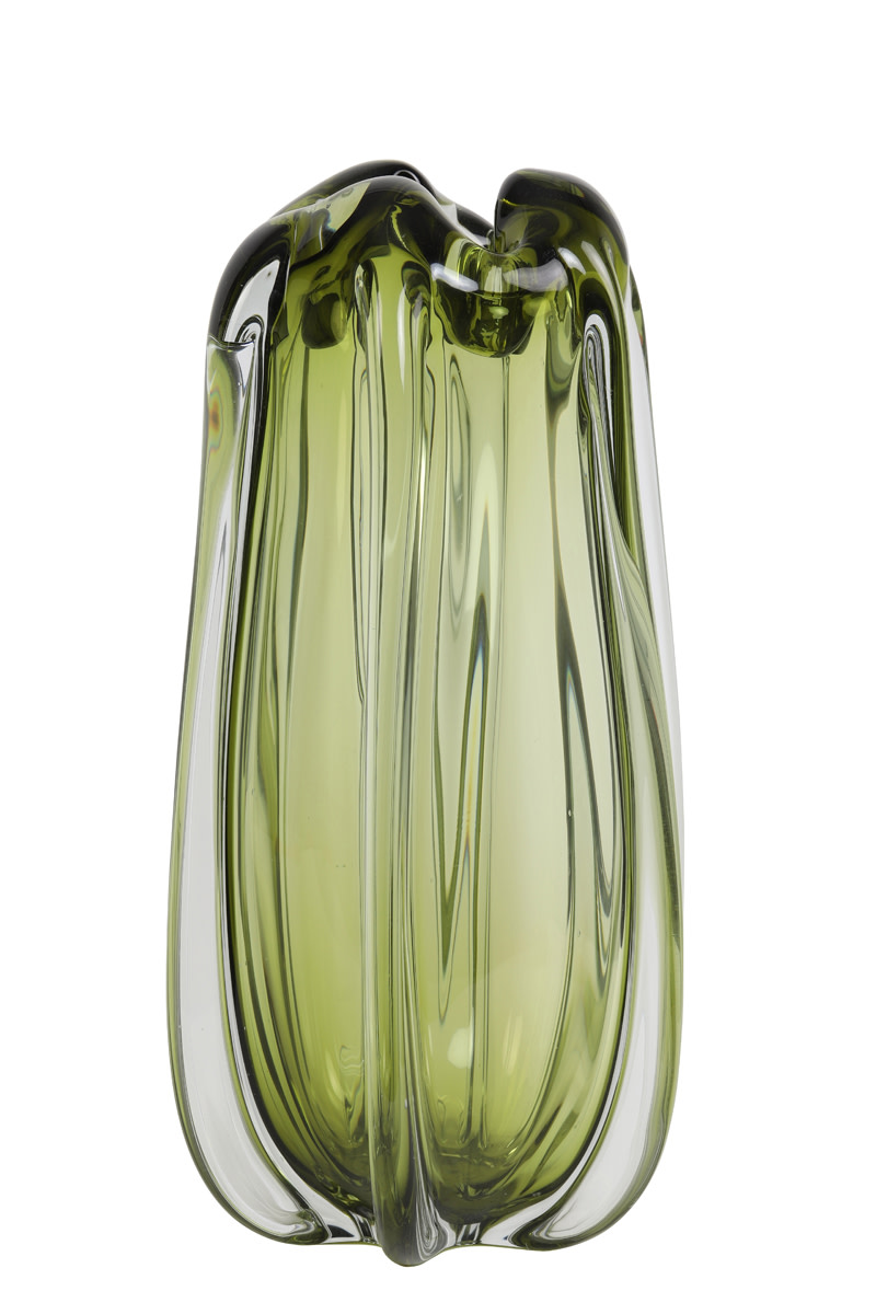 Light & Living Vaas Ø21x38 cm MURELA glas olijf groen