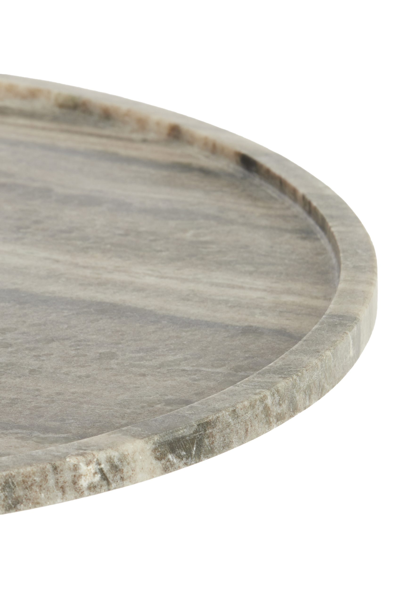Light & Living Bijzettafel Ø37x49 cm CIVITA marmer zand-grijs+d brons-brons
