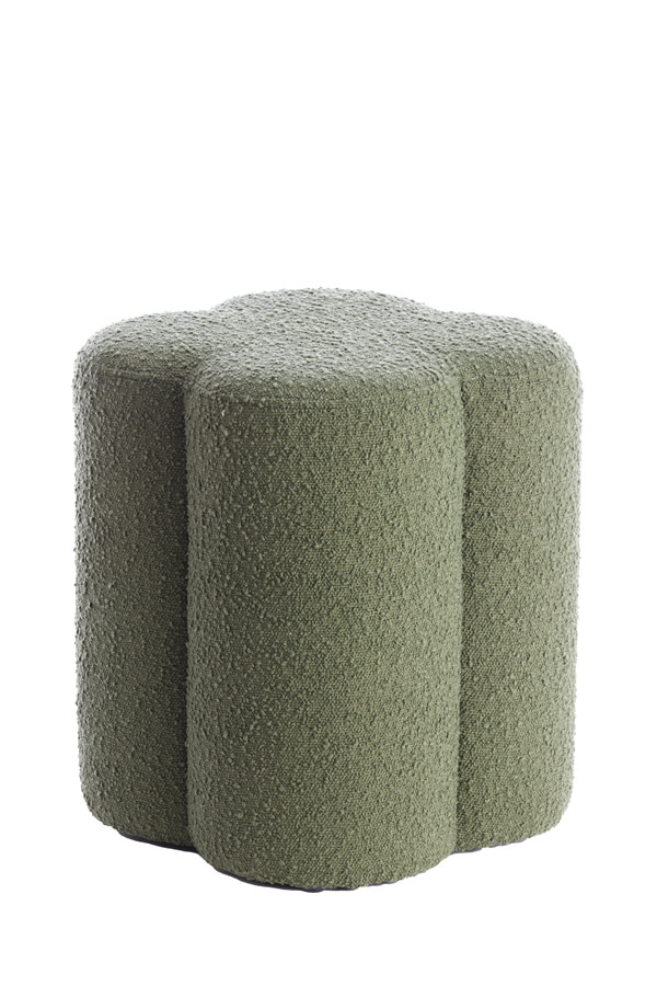 Light & Living Poef 38x38x45 cm NALANI bouclé donker groen