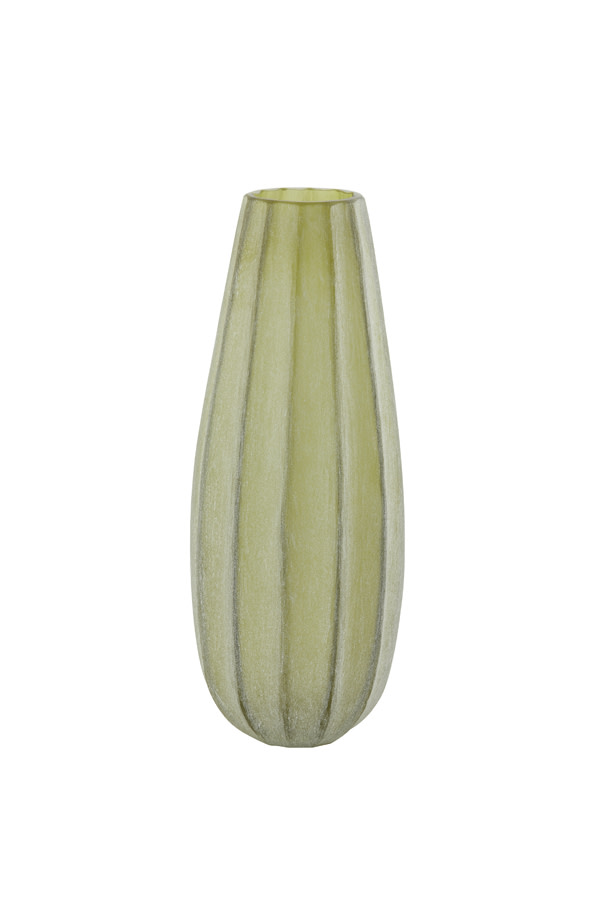 Light & Living Vaas Ø17,5x44,5 cm BRADLEY glas olijf groen