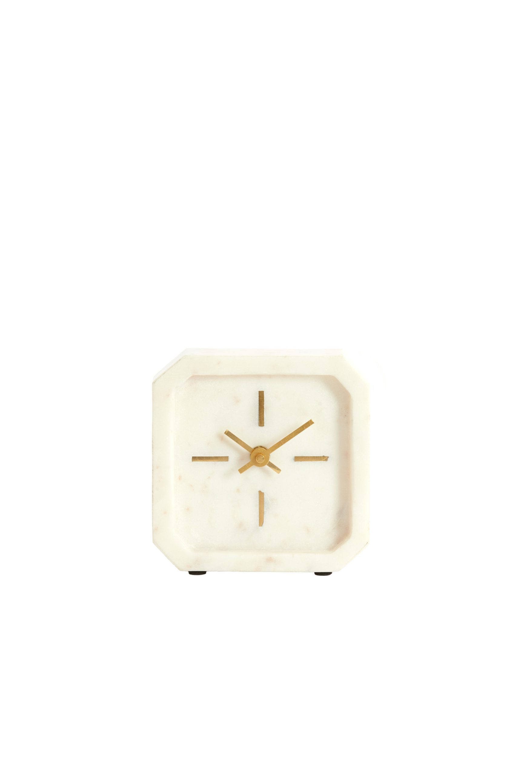 Light & Living Klok 13x4x13 cm PABLIA marmer wit