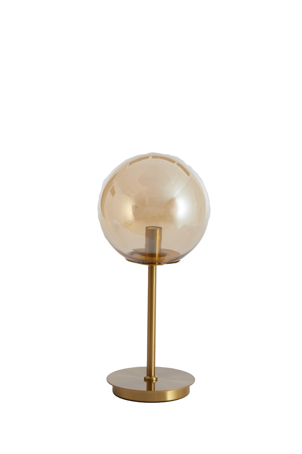Light & Living Tafellamp E14 Ø20x43 cm MEDINA glas amber+goud