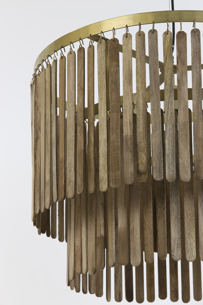 Light & Living Hanglamp Ø60x43 cm GULARO hout bruin+brons