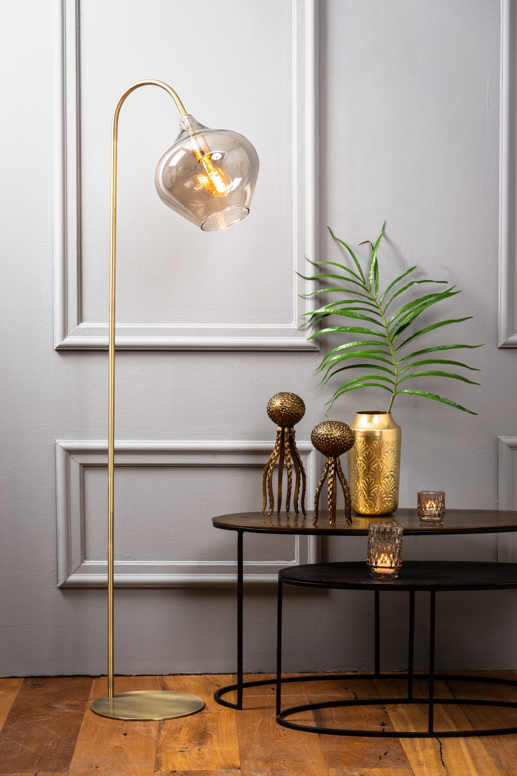 Light & Living Vloerlamp 45x28x160 cm RAKEL antiek brons+smoke