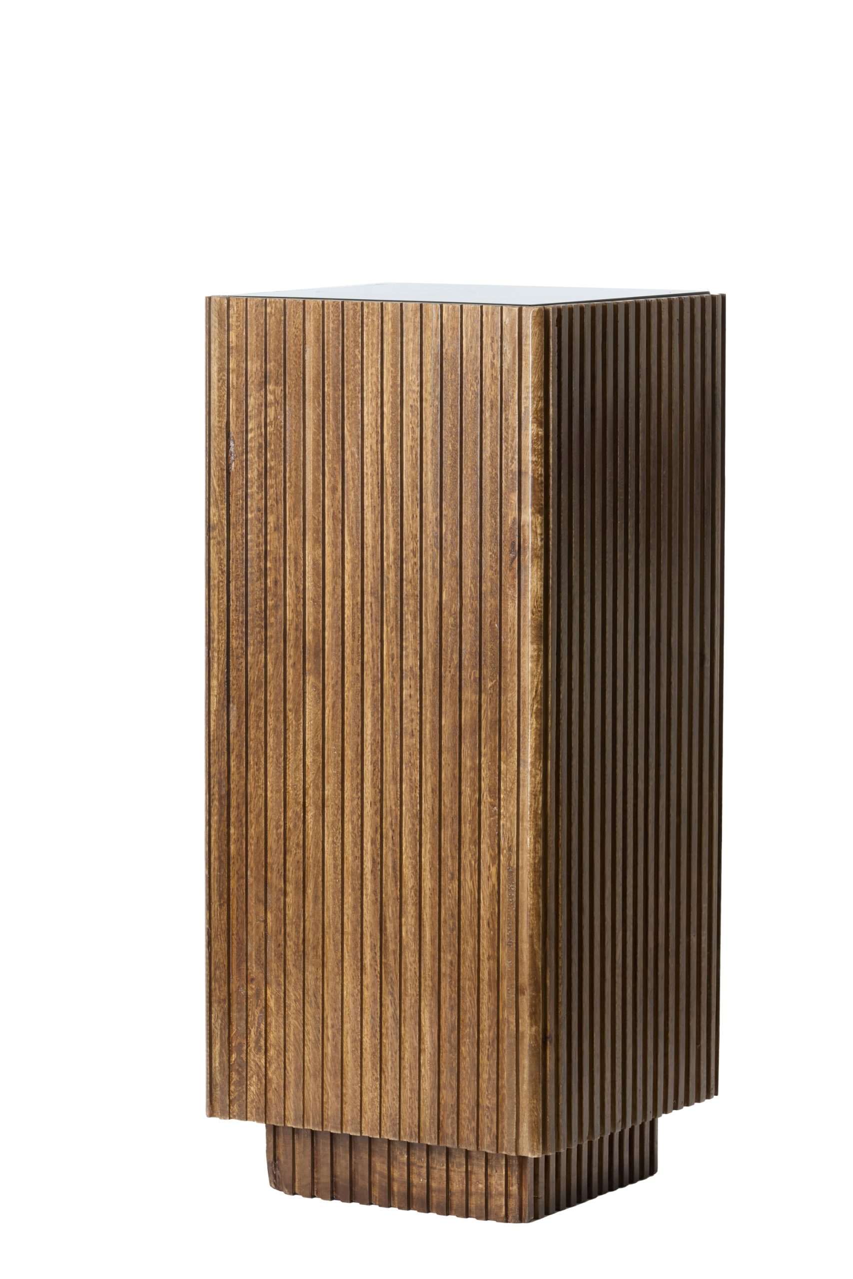 Light & Living Zuil 35x35x80 cm GATURA hout donker bruin+glas bruin