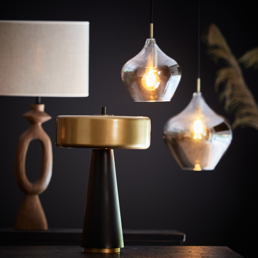 Light & Living Hanglamp Ø20x21,5 cm RAKEL antiek brons+smoke