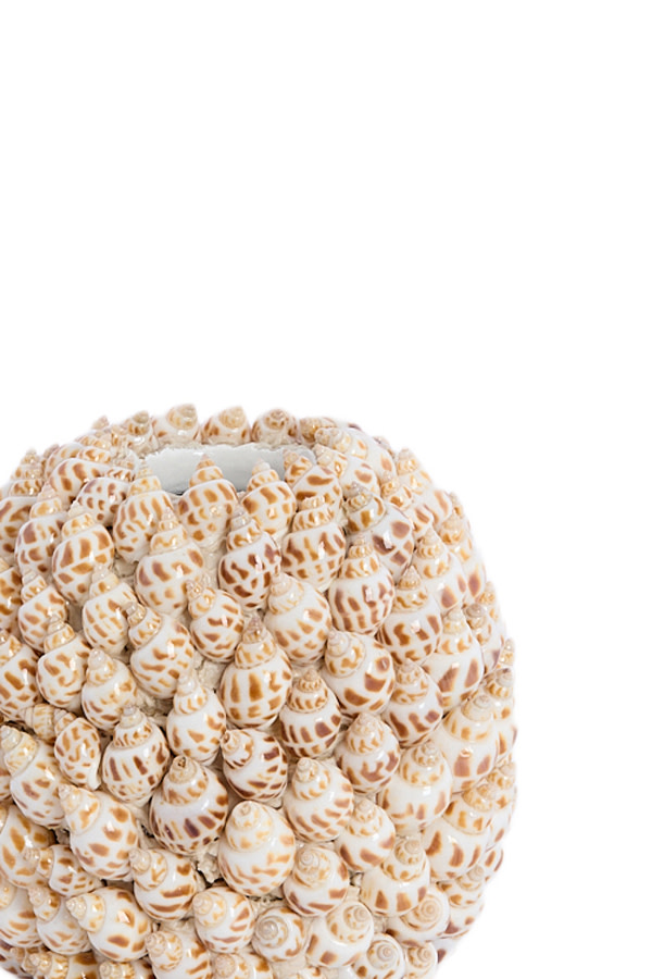 Light & Living Vaas deco Ø13x12 cm SHELL crème+bruin