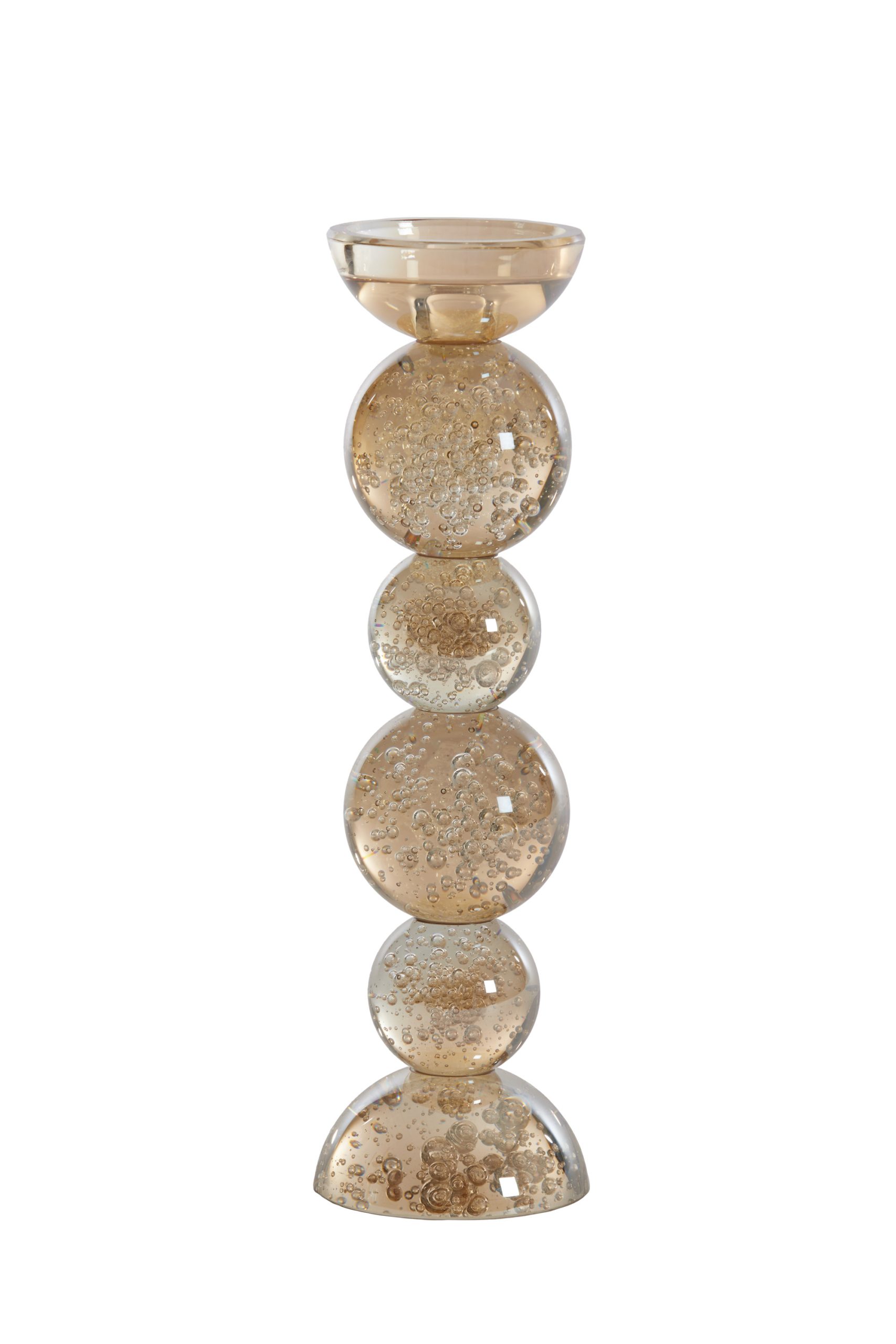 Light & Living Kandelaar Ø9,5x34 cm ITINGA glas bubbel amber