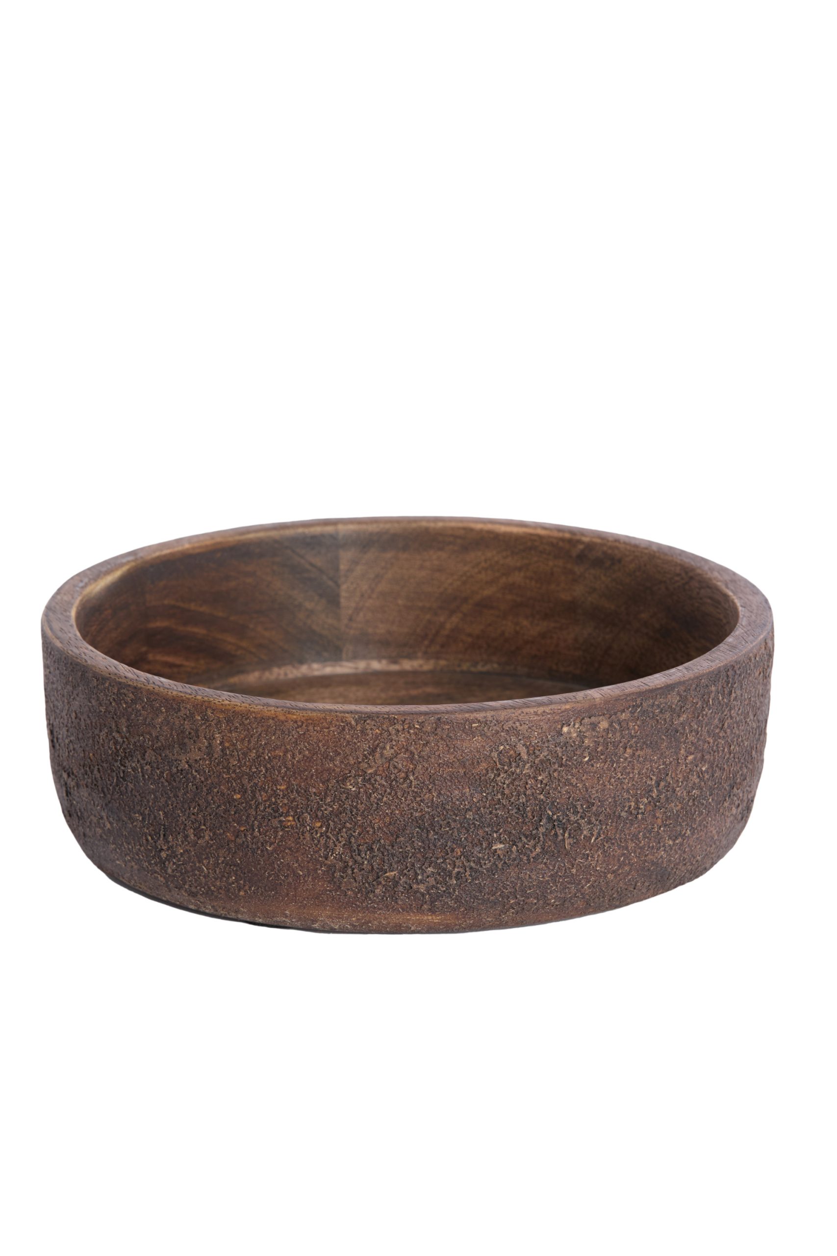 Light & Living Deco box Ø19x7 cm METETI hout structuur donker bruin