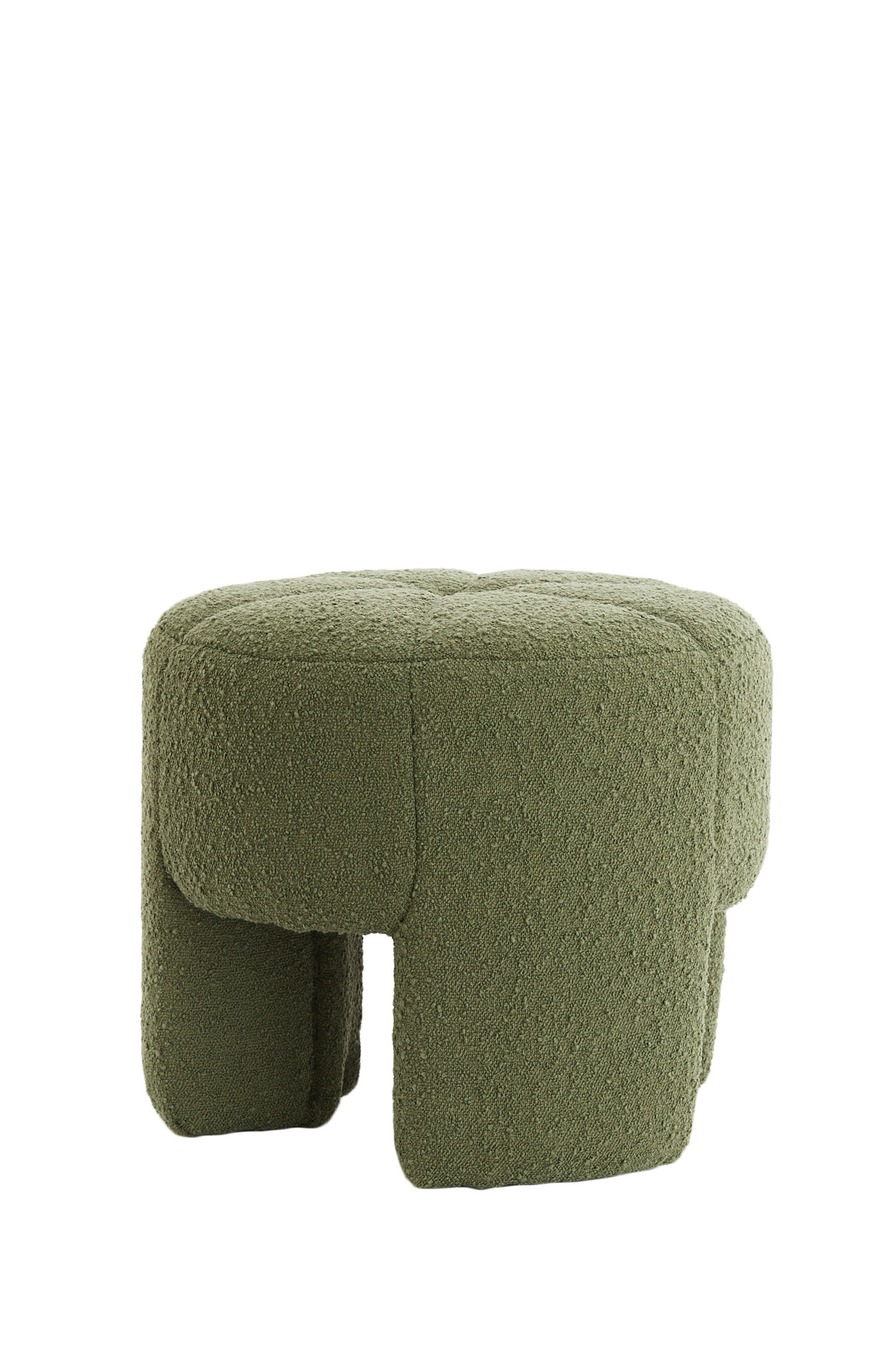 Light & Living Poef Ø51x45 cm BATOEMI bouclé donker groen
