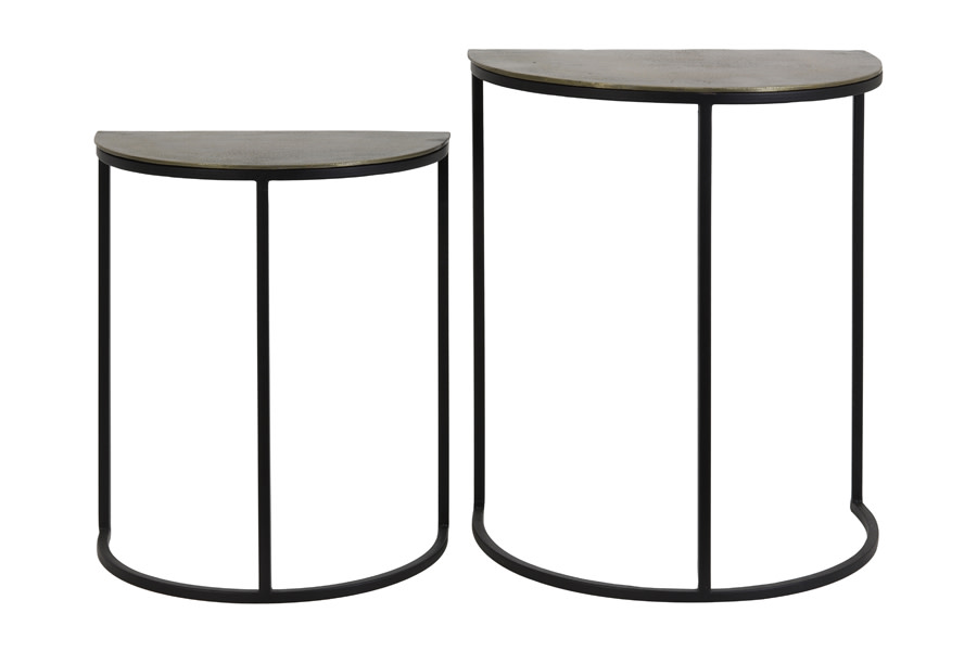 Light & Living Bijzettafel S/2 40,5x23x49+46x30,5x55 cm PETO rw an brs-m zw