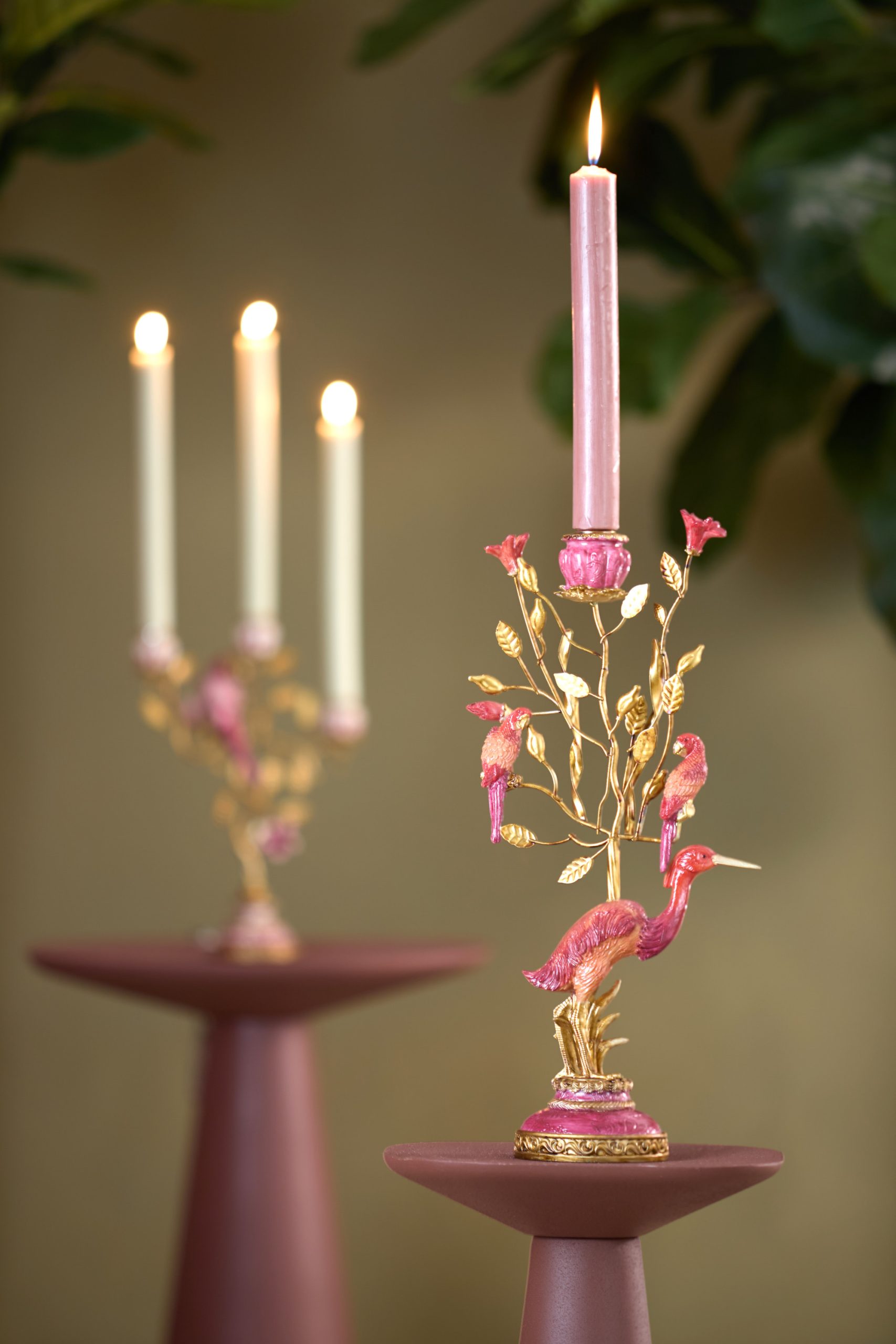 Light & Living Kandelaar 22x11x44 cm HERON bordeaux+brons