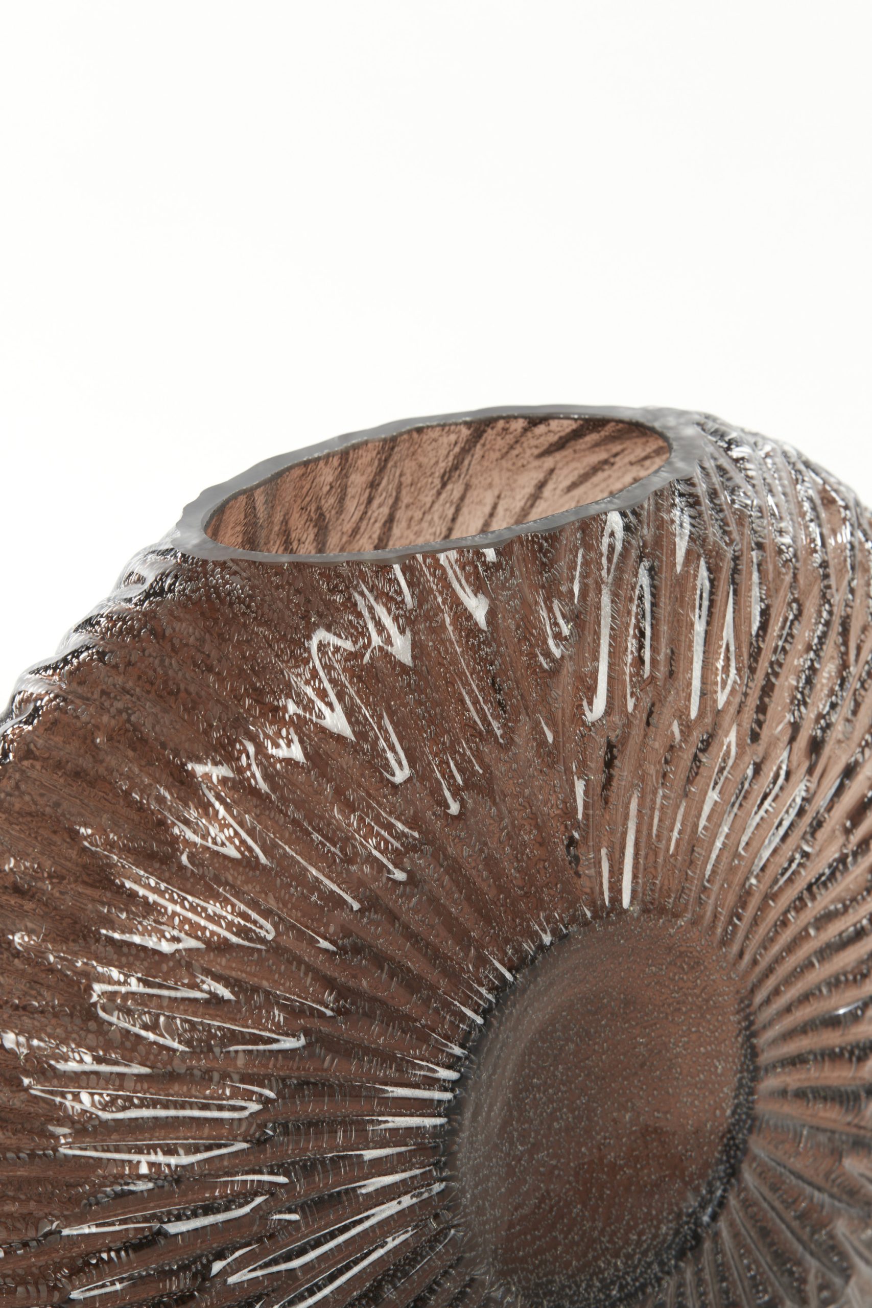 Light & Living Vaas 40,5x11x30,5 cm CONCHA glas donker bruin
