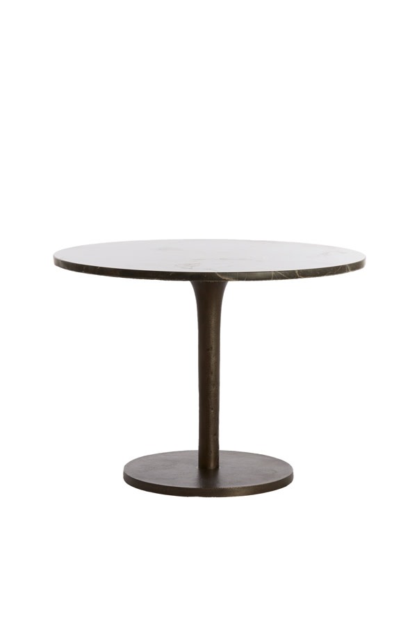 Light & Living Bijzettafel Ø61x41 cm PAZO donker bruin marmer+donker bruin