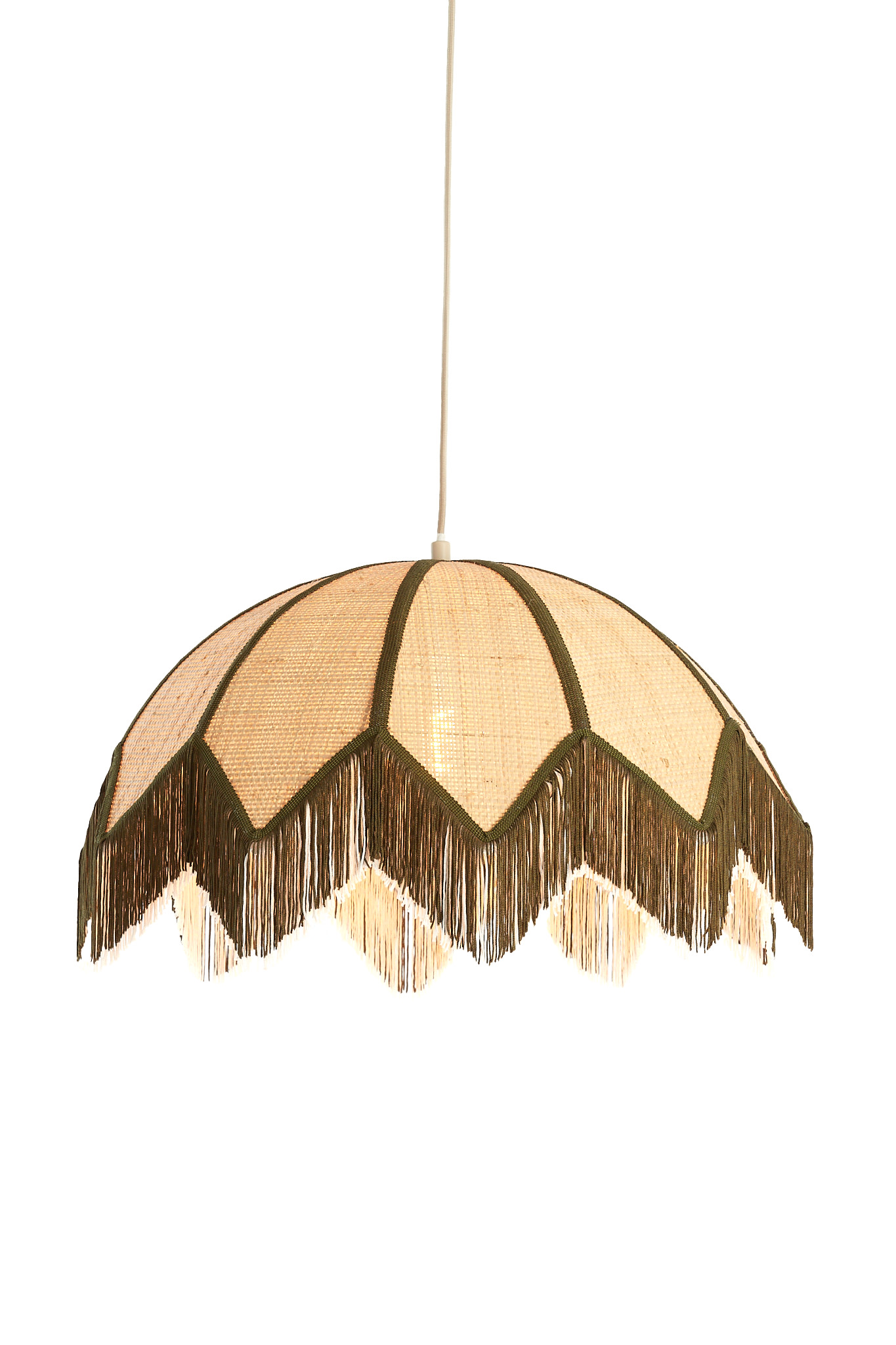 Light & Living Hanglamp Ø55x36,5 cm SULINA raffia naturel+groen