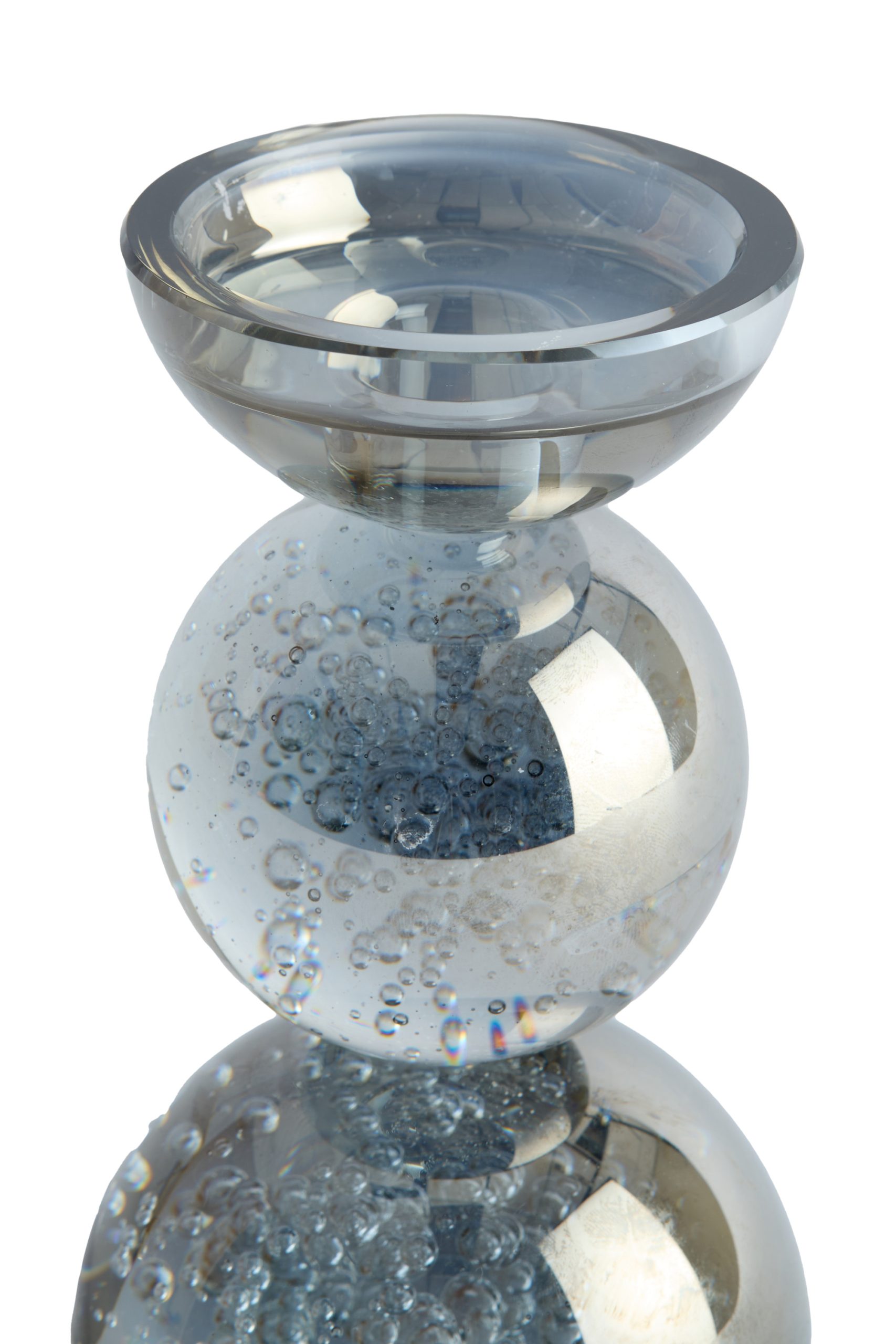 Light & Living Kandelaar Ø9,5x15,5 cm ITINGA glas bubbel smoke