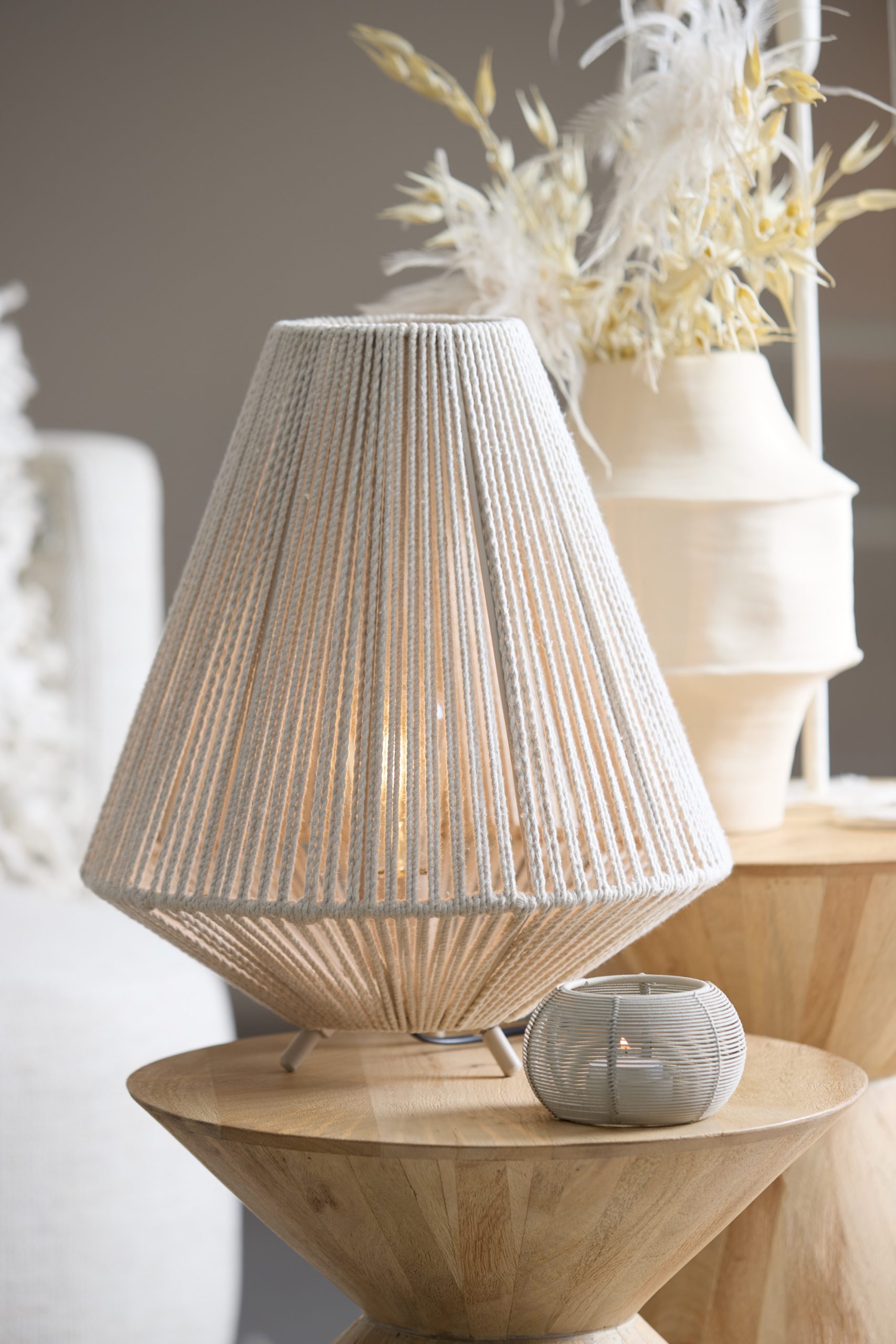Light & Living Tafellamp Ø35x40 cm FELIDA crème