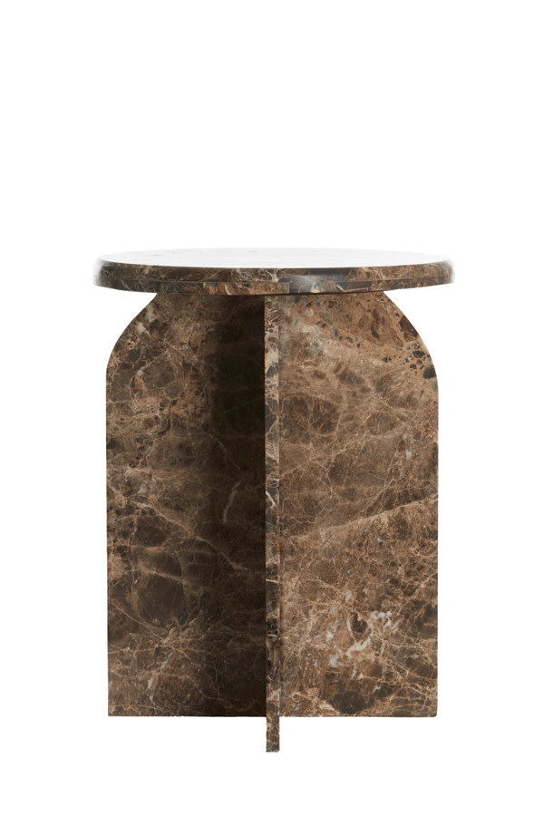 Light & Living Bijzettafel Ø41x56 cm OTINIA marmer donker bruin