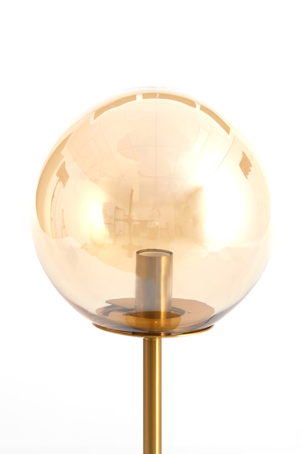 Light & Living Tafellamp E14 Ø20x43 cm MEDINA glas amber+goud