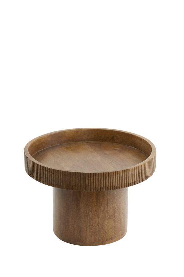 Light & Living Bijzettafel Ø50x35 cm KALOMO hout donker bruin