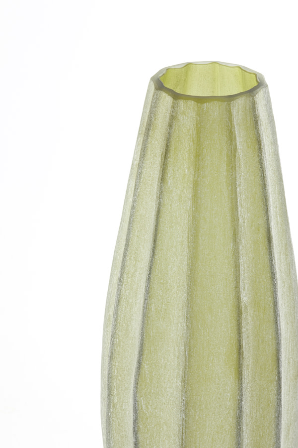 Light & Living Vaas Ø17,5x44,5 cm BRADLEY glas olijf groen