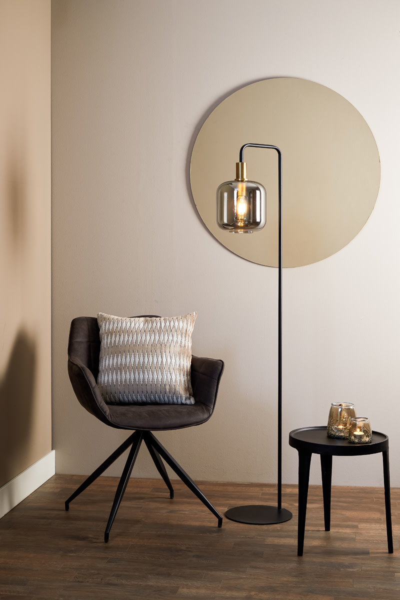 Light & Living Vloerlamp 32x28x155 cm LEKAR antiek brons+smoke glas