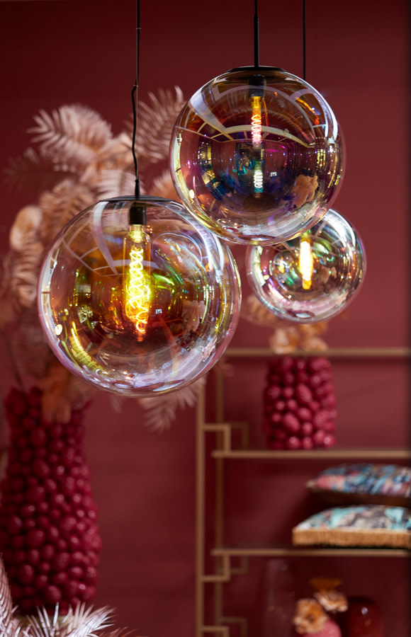 Light & Living Hanglamp Ø40 cm MEDINA glas rainbow+zwart