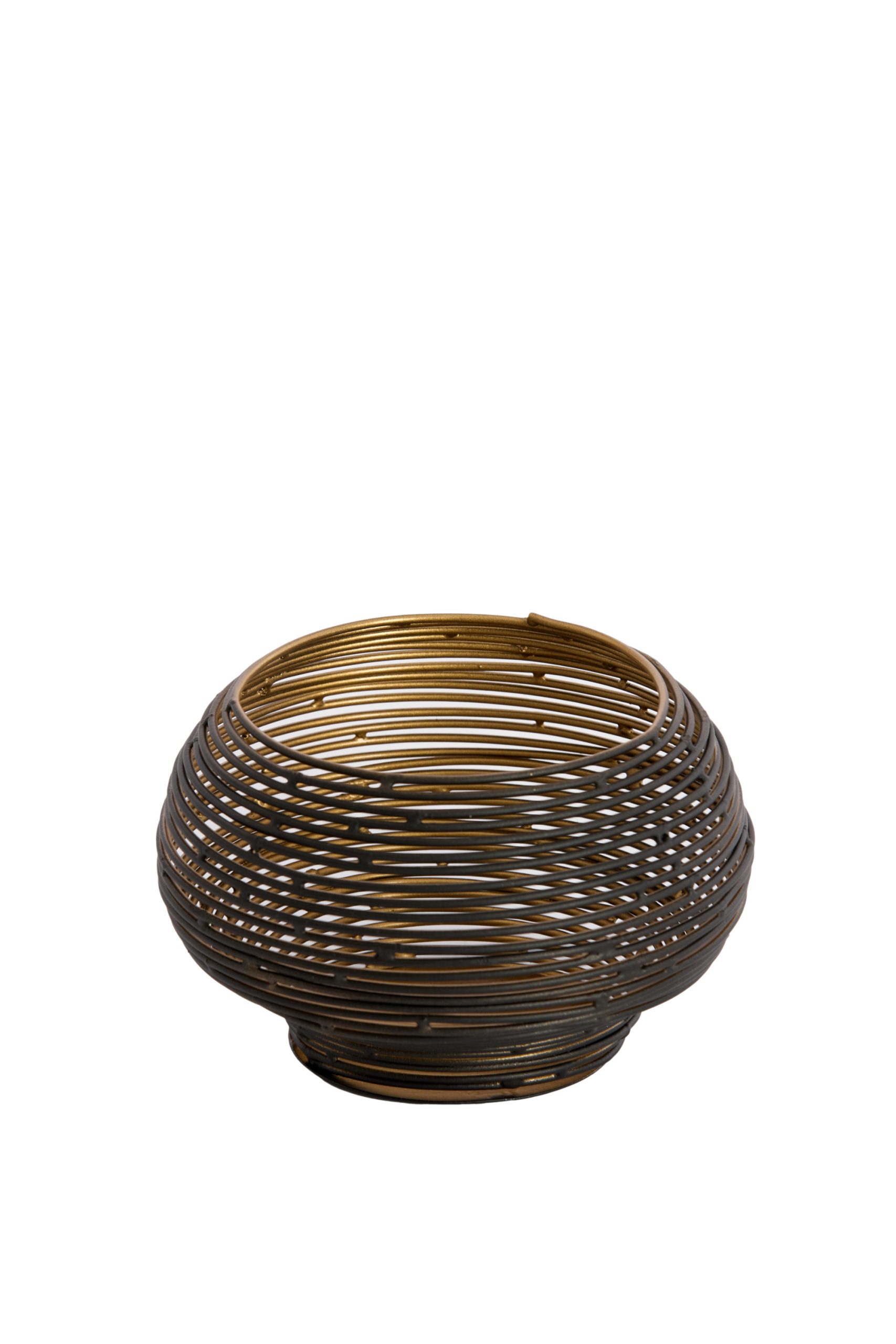 Light & Living Theelicht Ø12x8 cm URBINO mat zwart+goud