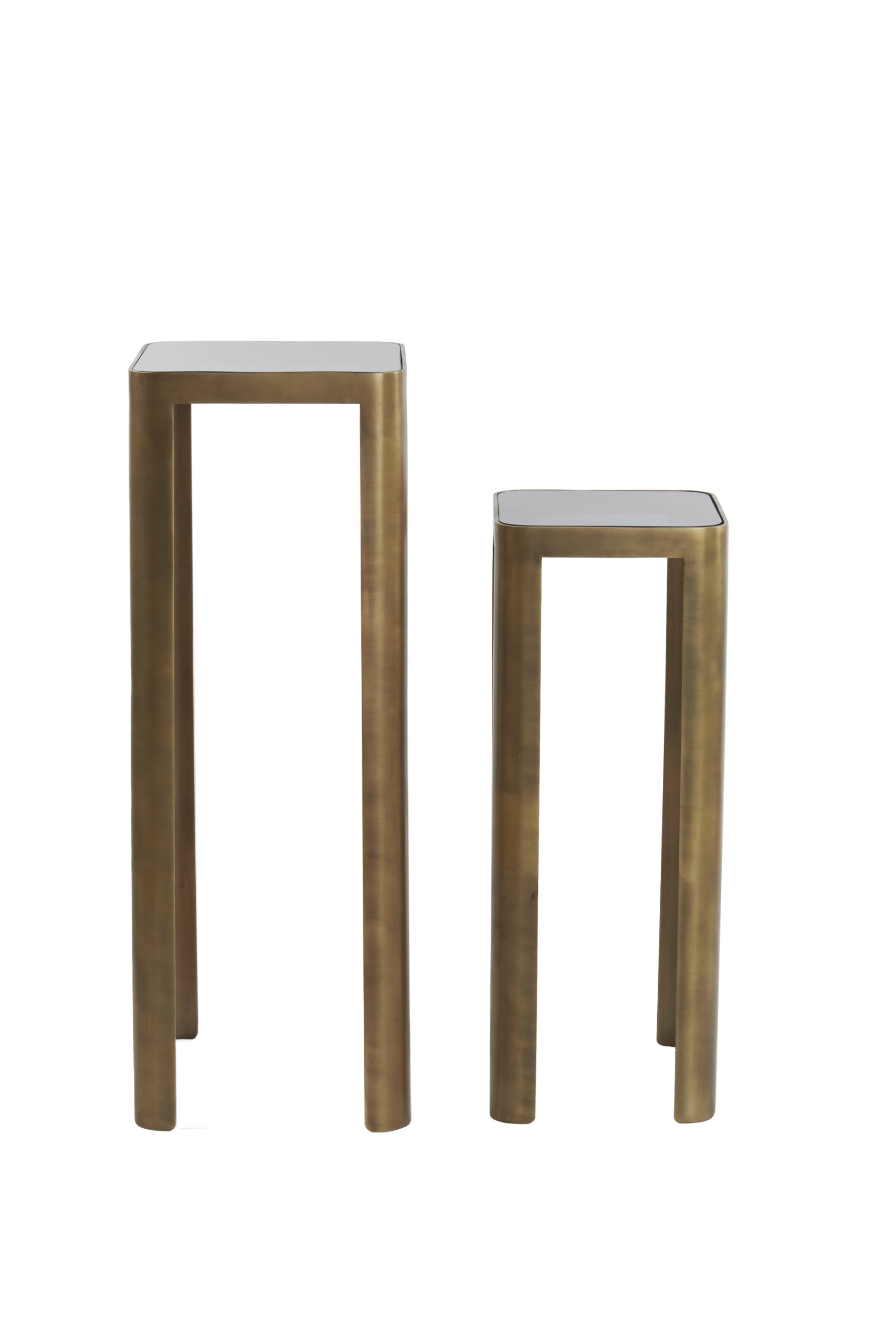 Light & Living Zuil S/2 30x30x80+35x35x100 cm OXE antiek brons+smoke glas