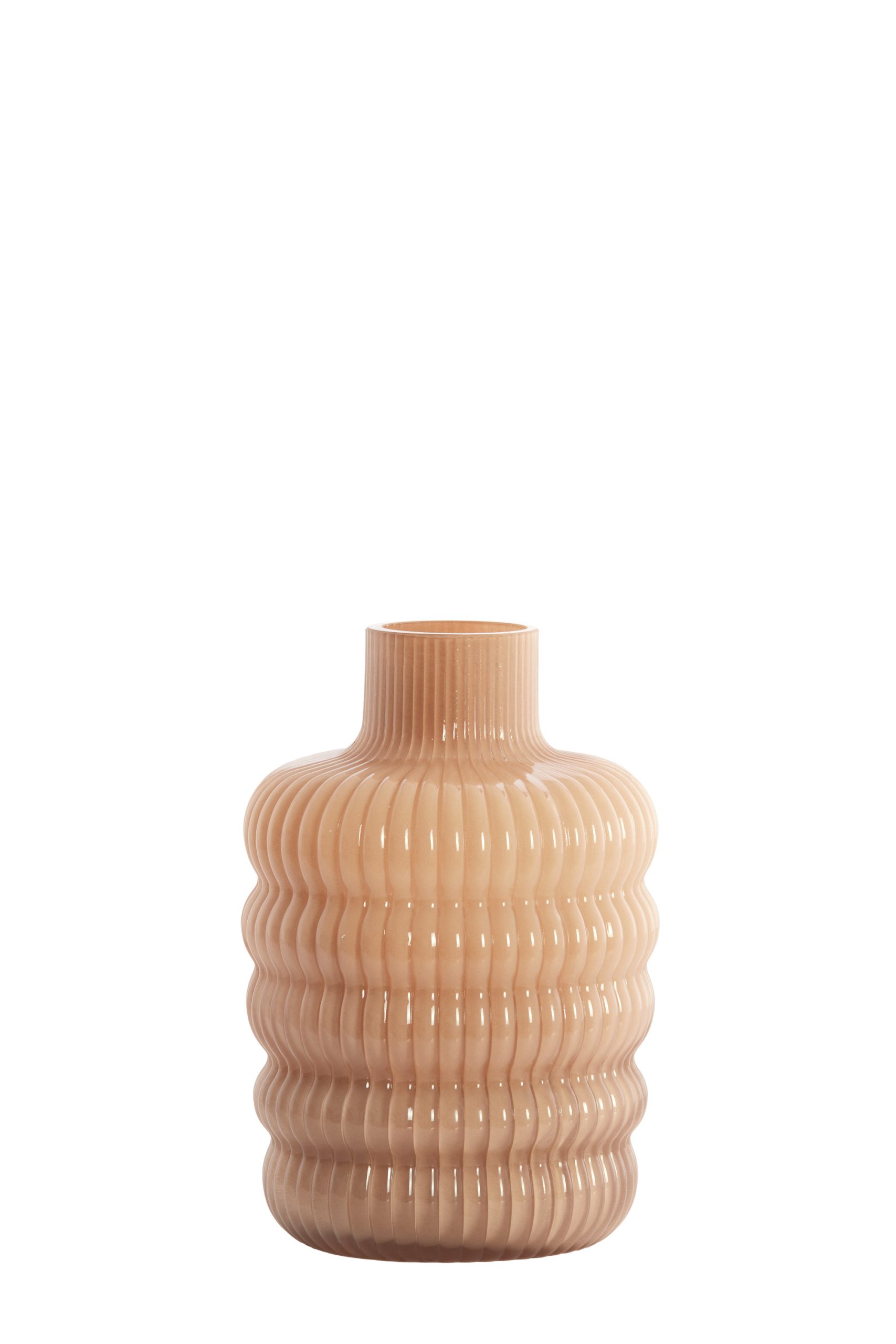 Light & Living Vaas Ø13,5x20,5 cm LUNETTE glas karamel