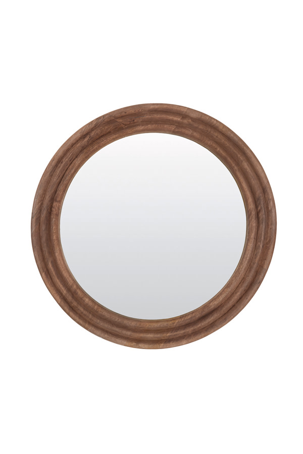 Light & Living Spiegel Ø100x4 cm FLORION hout bruin