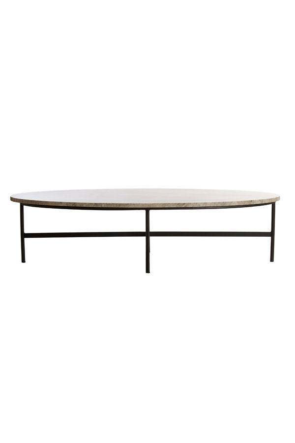 Light & Living Salontafel 140x65x35 cm LOES marmer bruin-zwart