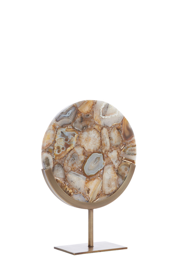Light & Living Ornament op voet 25x10x35 cm GOUYA geel agaat+antiek brons